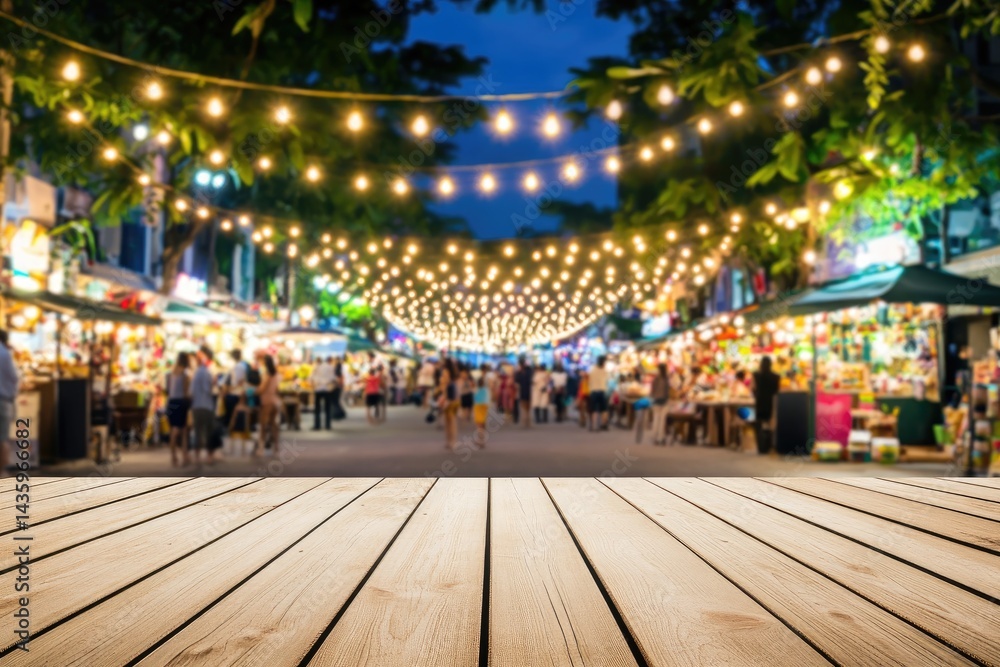 Fototapeta premium Night Market Blurred Background