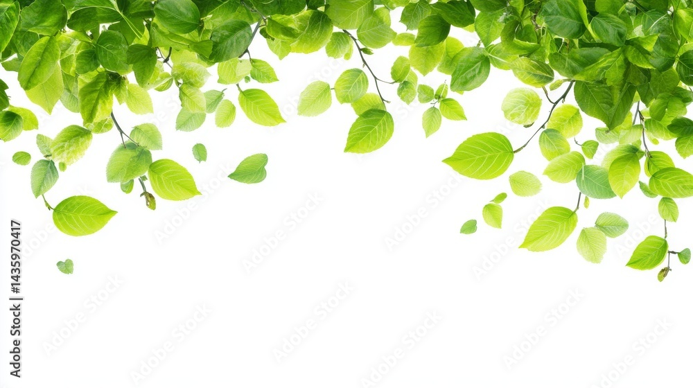 Fresh Green Leaves Falling in Springtime Fresh Green Leaves Falling in Springtime