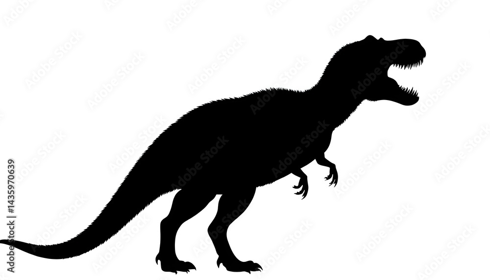 Obraz premium a roaring T-Rex dinosaur on a plain background, side view