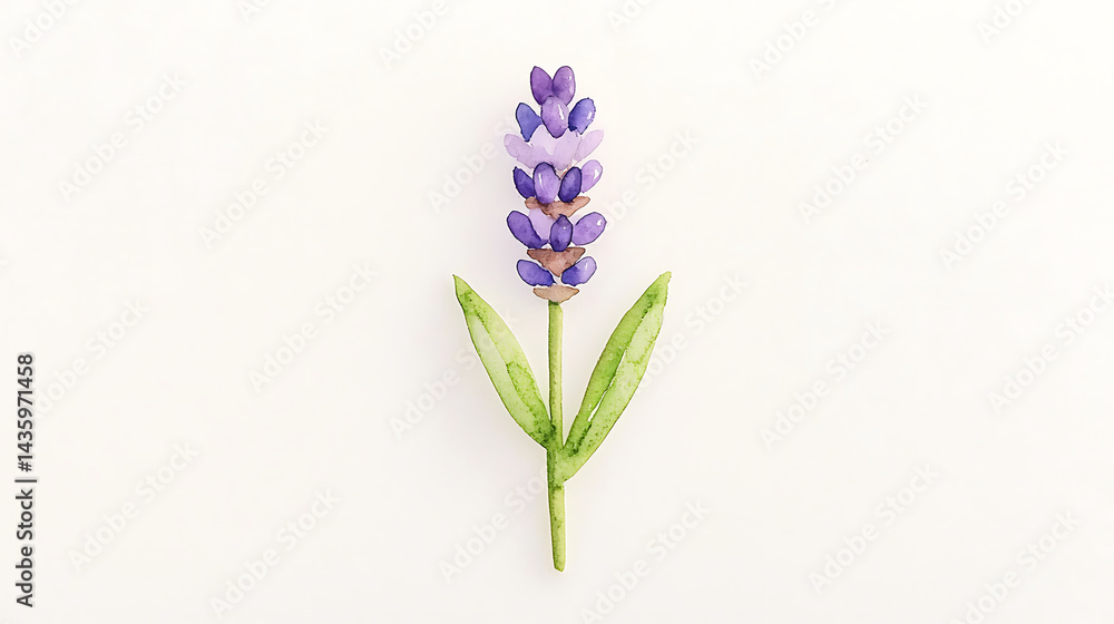 Fototapeta premium A purple flower with green leaves
