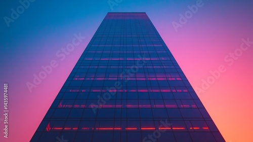 Wallpaper Mural Futuristic Pink And Blue Skyscraper At Sunset Torontodigital.ca