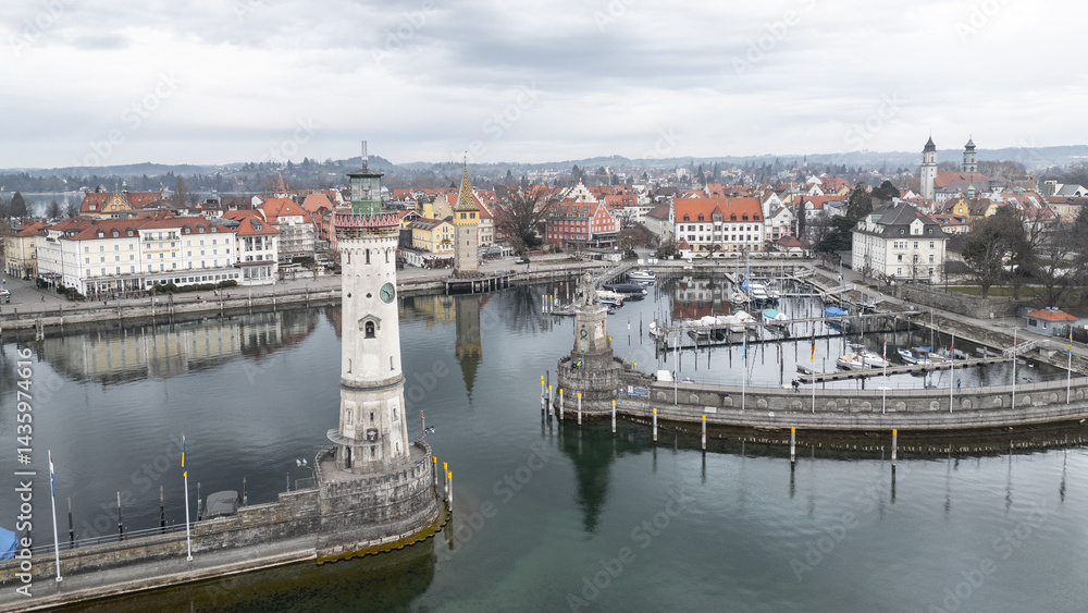 Fototapeta premium View of Lindau waterfront , Bodensee, South Germany