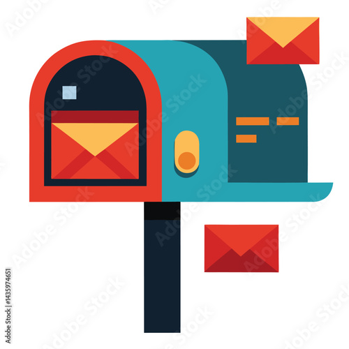 Mailbox Inbox and Outbox Icons on White Background