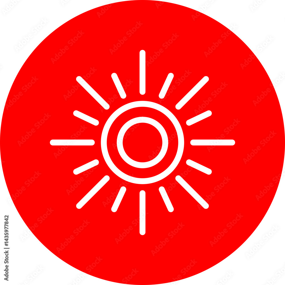 Positivity Rays Vector Line White Circle Red Icon Design Positivity Rays Vector Line White Circle Red Icon Design