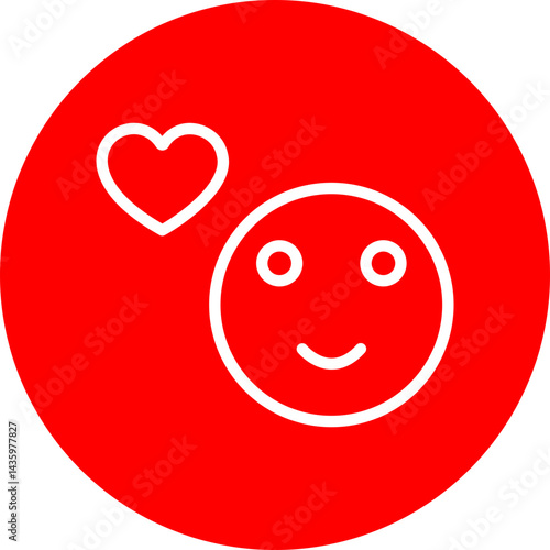 Optimistic Outlook Vector Line White Circle Red Icon Design