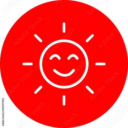 Daylight Bliss Vector Line White Circle Red Icon Design