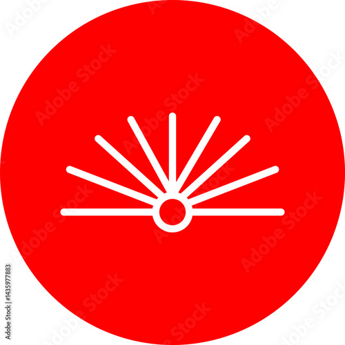 Uplifted Spirits Vector Line White Circle Red Icon Design