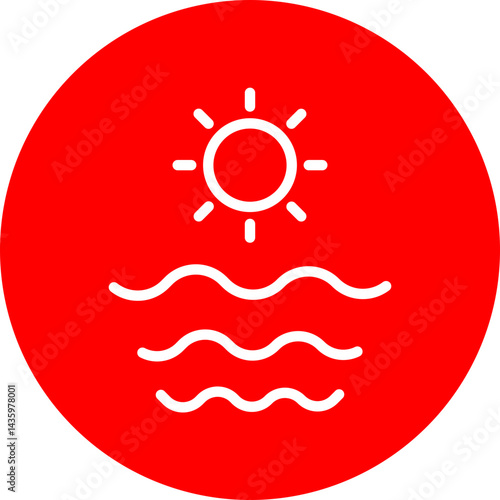 Uplifted Horizons Vector Line White Circle Red Icon Design