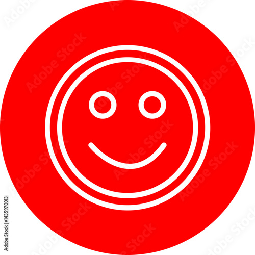 Radiant Bliss Vector Line White Circle Red Icon Design