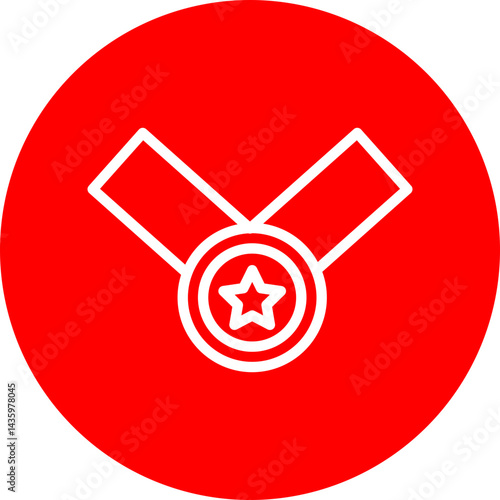 Clear Victory Vector Line White Circle Red Icon Design