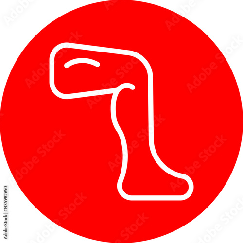 Thighs Vector Line White Circle Red Icon Design