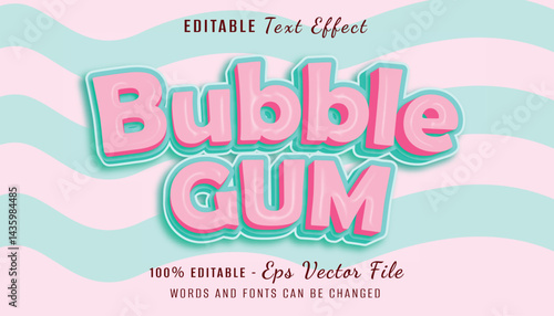 bubble gum 3d text effect design