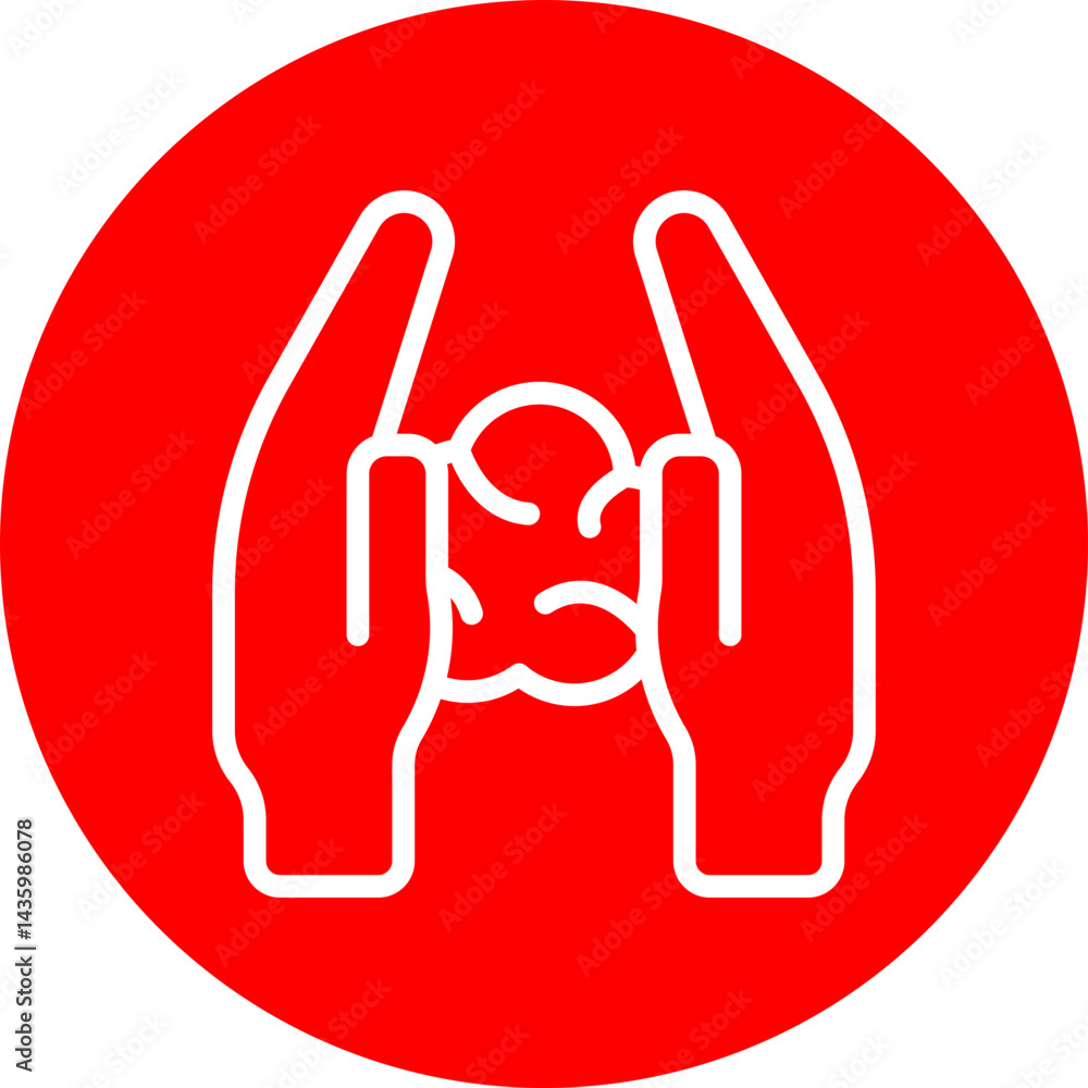 Obraz premium Mold Vector Line White Circle Red