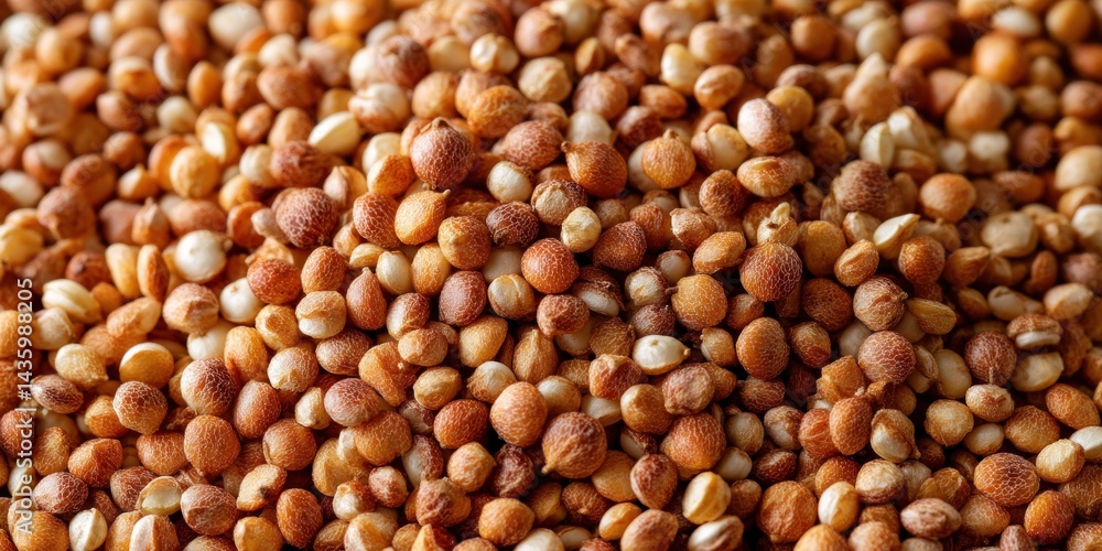Pile of quinoa seeds close-up on background for healthy eating concept Pile of quinoa seeds close-up on background for healthy eating concept