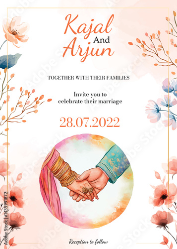 Modern Wedding Invitation card design	