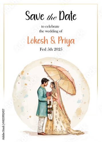 Modern Wedding Invitation card design	