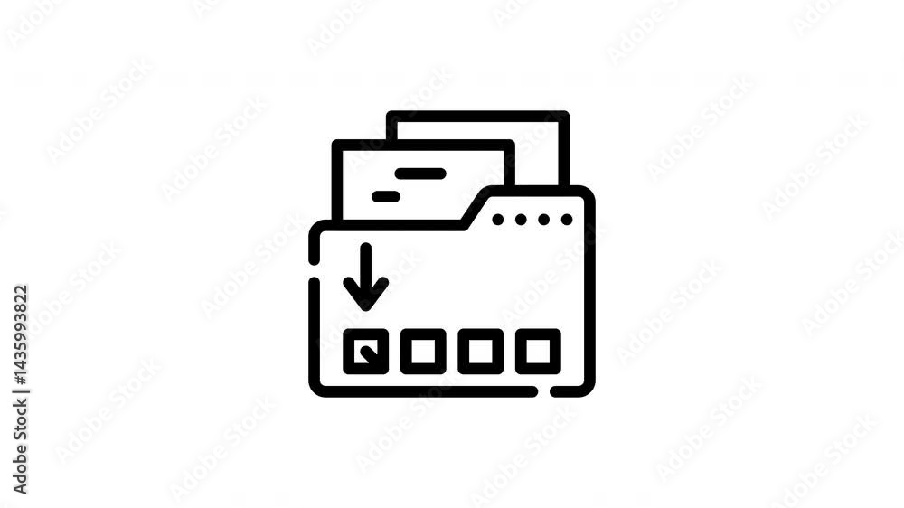 icon line motion graphic folder icon line motion graphic folder