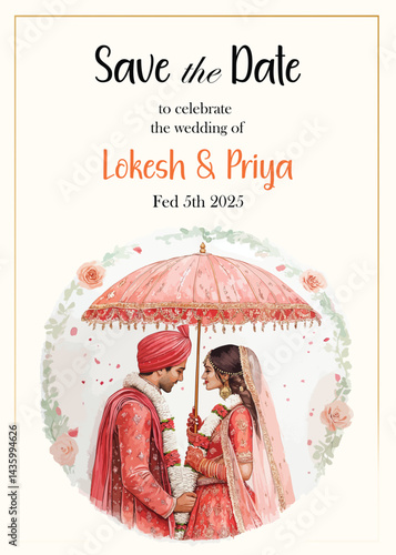 Modern Wedding Invitation card design	