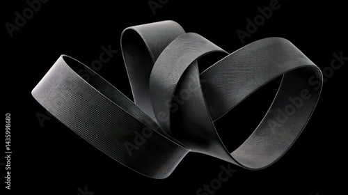 Obraz na płótnie Abstract View of Black Rubber Bands Intertwined on Dark Background w salonie