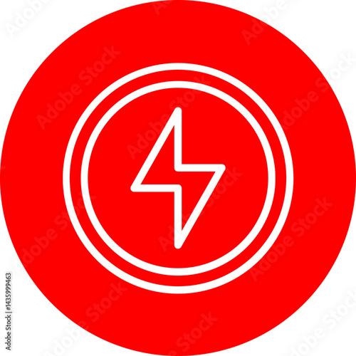 PowerUp Vector Line White Circle Red