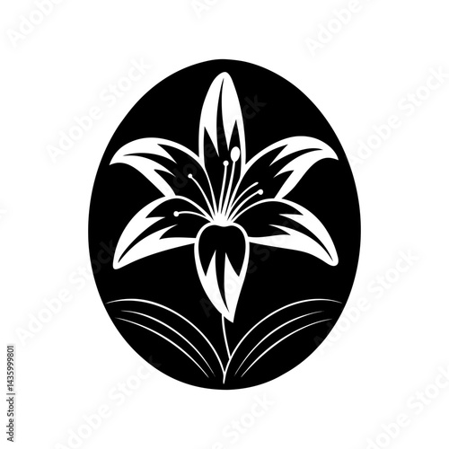 Easter Lily Silhouette vector illustration
