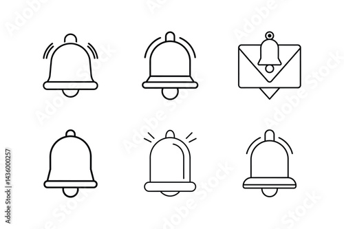notification icon vector line art illustration design