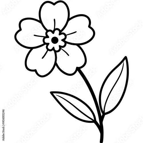 Minimal Forget-Me-Not Vector on White