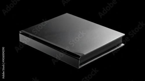 Obraz na płótnie Black Hardcover Book on a Dark Background with Reflections w salonie