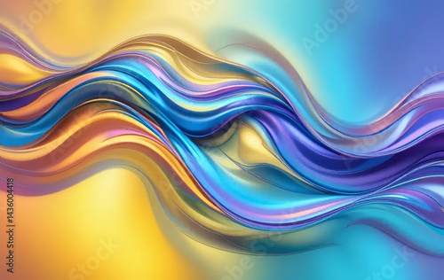An abstract background with swirling, iridescent colors and patterns