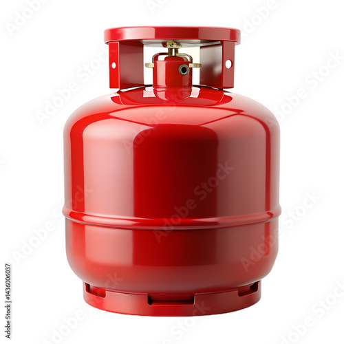 Red Propane Gas Tank on transparent background
