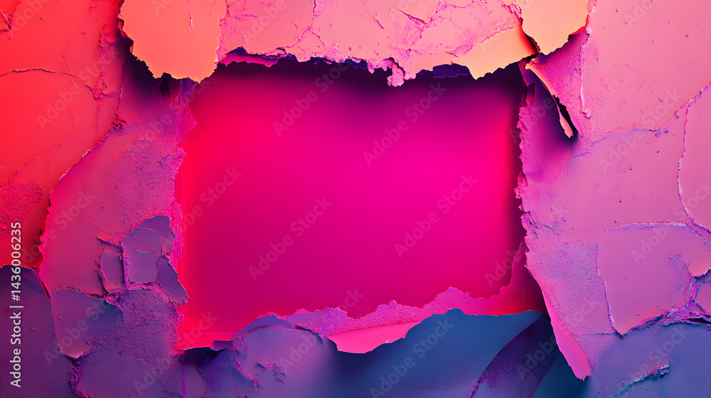 Abstract Pink Purple Textured Background Wall Hole Frame Design