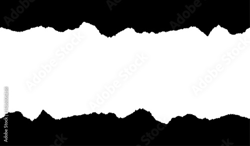 White Textured Ripped Paper Piece. Ripped black paper ,copy space and advertising concept.