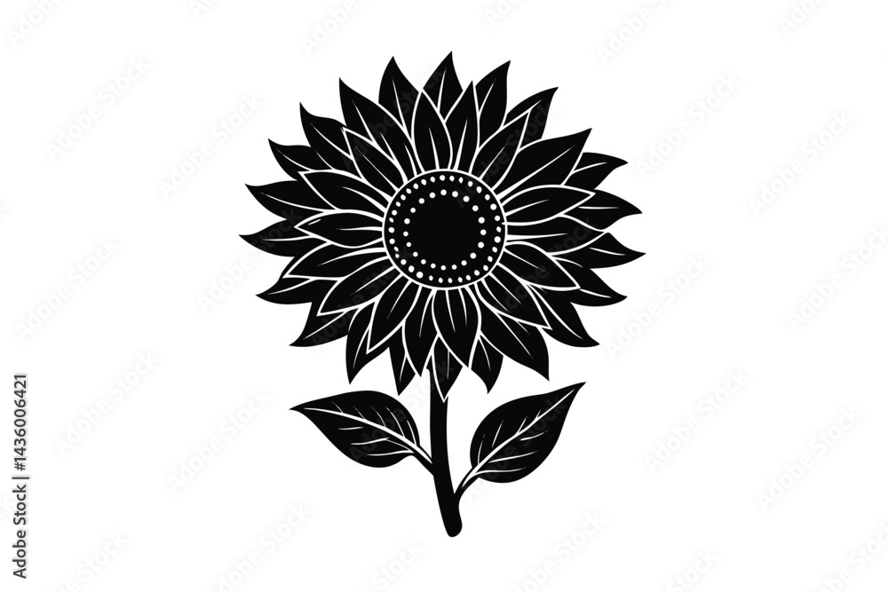 Sunflower Victorian vector illustration Sunflower Victorian vector illustration