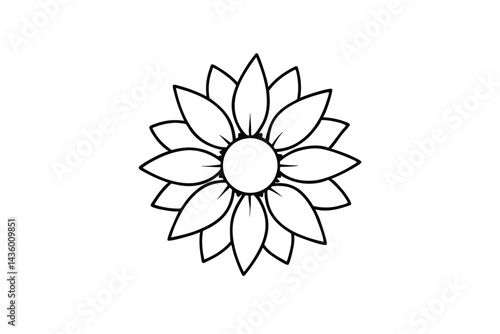 Sunflower Victorian vector illustration  