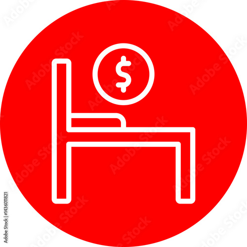 Passive Income Vector Line White Circle Red