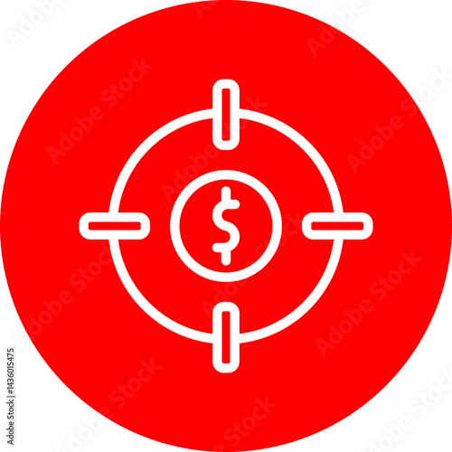 Focus Vector Line White Circle Red