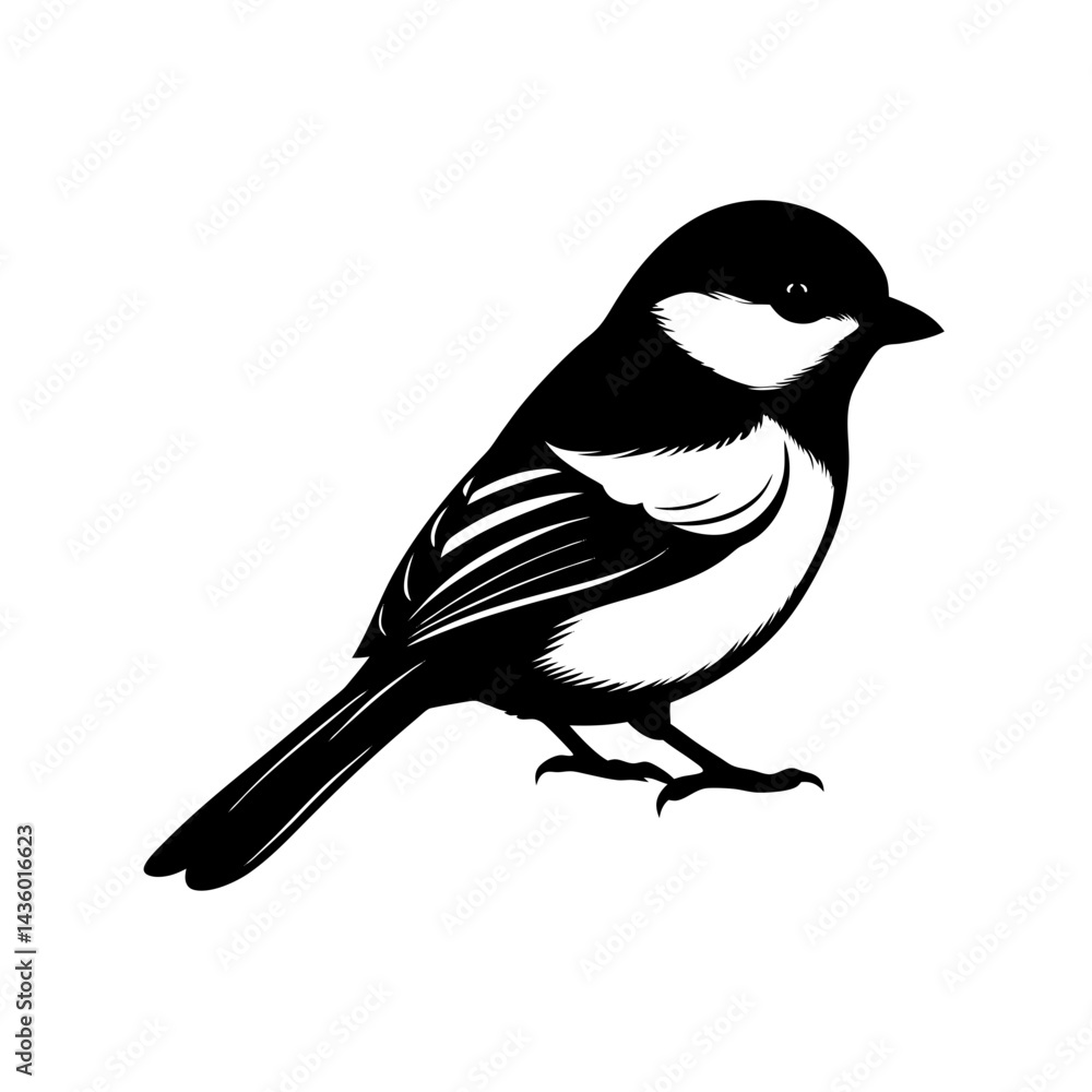Obraz premium Chickadee Silhouette illustration