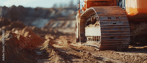 Bulldozer Tracks in a Construction Site