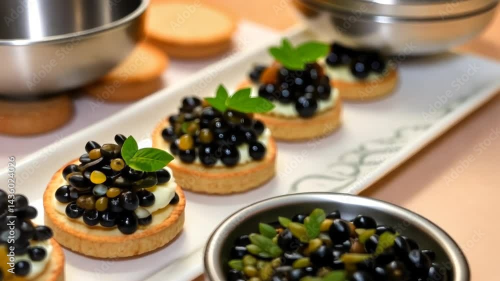 Exquisite Close-Up of Caviar Appetizers, A Culinary Delight and Gourmet Food Experience Exquisite Close-Up of Caviar Appetizers, A Culinary Delight and Gourmet Food Experience