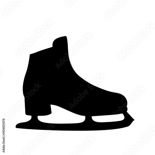 Ice skate shoe icon silhouette in black