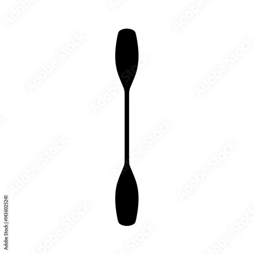 Kayak paddle icon silhouette in black
