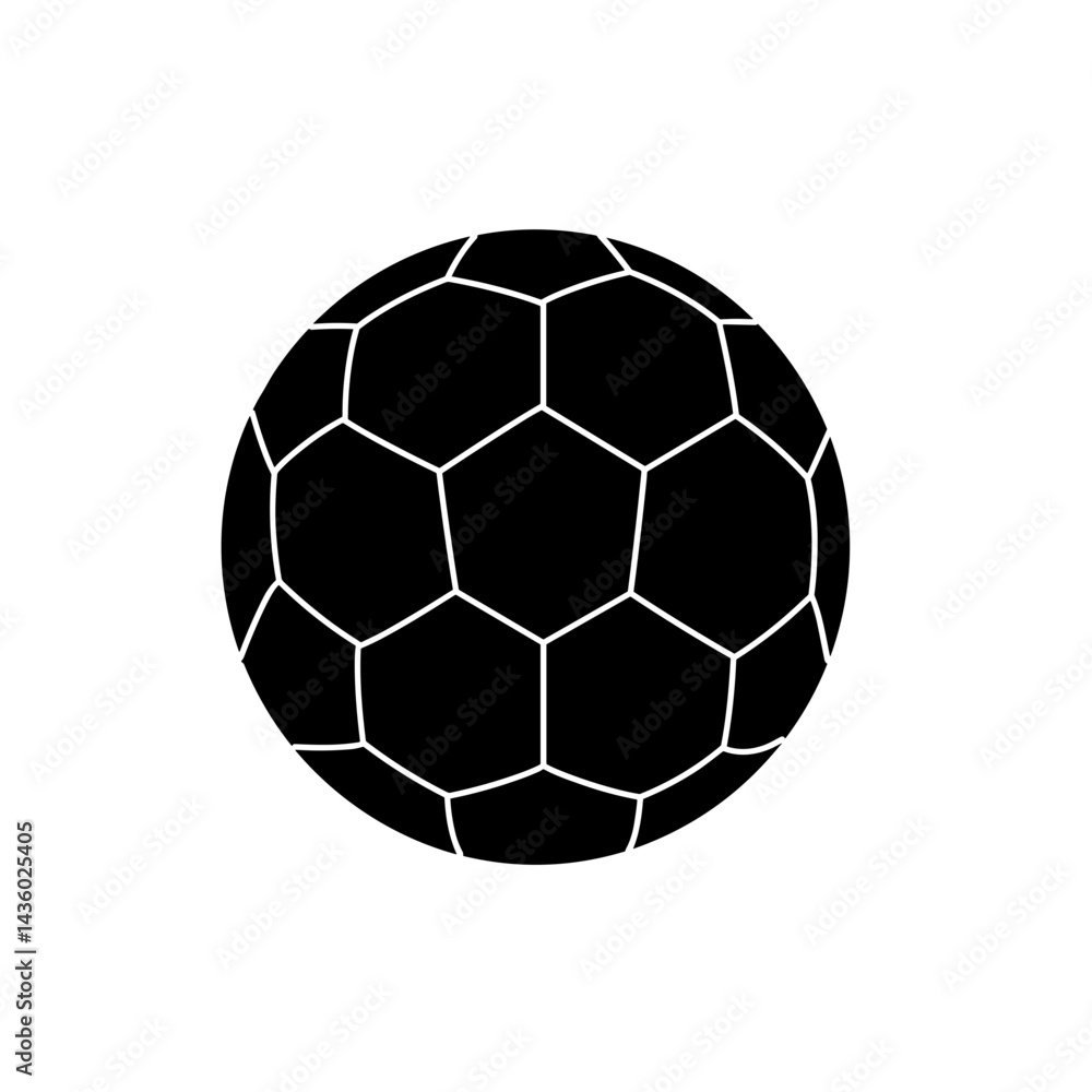 Naklejka premium Soccer ball icon silhouette in black
