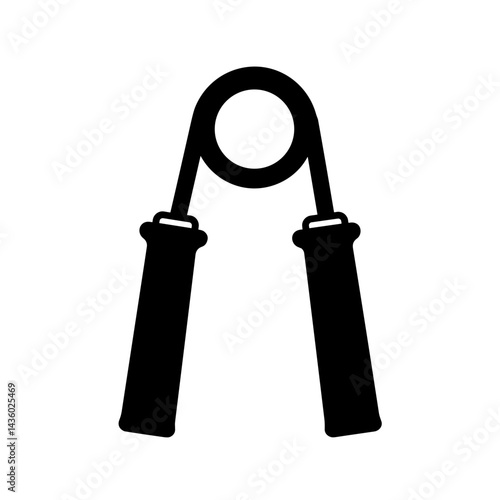 Hand grip strengthener icon silhouette in black