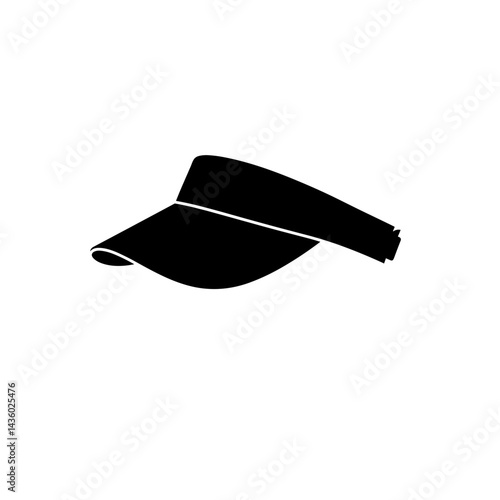 Sports visor cap icon silhouette in black