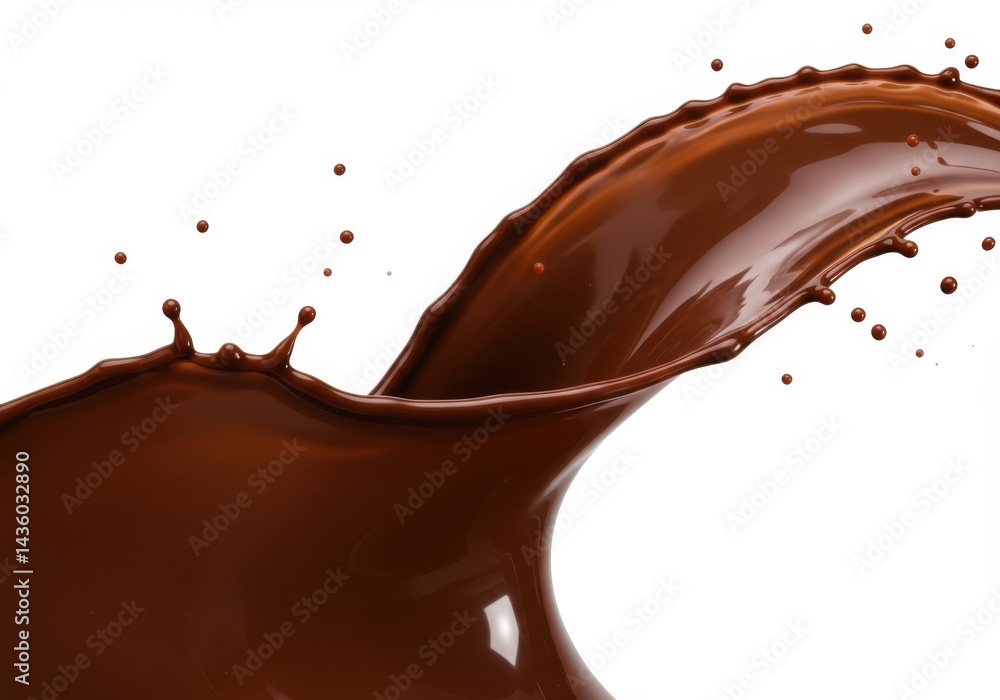 Delicious chocolate splash background for dessert and food design Delicious chocolate splash background for dessert and food design