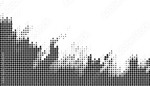 Black and white abstract halftone pattern with transition effect for modern background. Fully editable vector element. Vector Format Illustration 