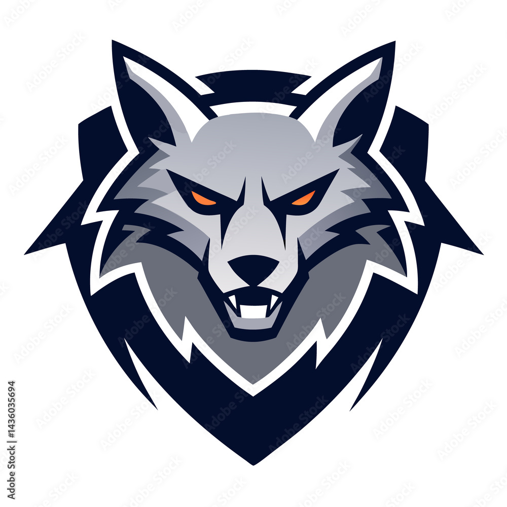 Thunder Wolf mascot logo vector Thunder Wolf mascot logo vector