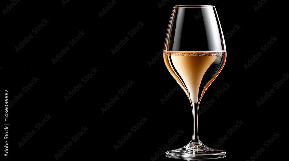 Elegant Glass of Rosé Wine Against a Dark Background