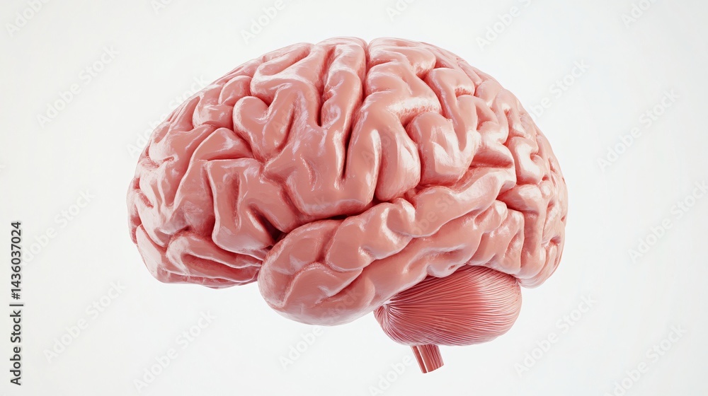 Detailed image of a human brain, realistic anatomical representation, highlighting neural connections and cognitive potential. Detailed image of a human brain, realistic anatomical representation, highlighting neural connections and cognitive potential.