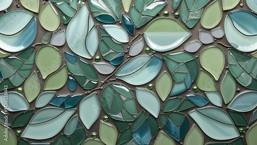 Eucalyptus leaf muted sage glass mosaic abstract design pattern artwork